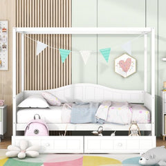 Bellemave® Twin Size Canopy Daybed with 2 Drawers - Bellemave