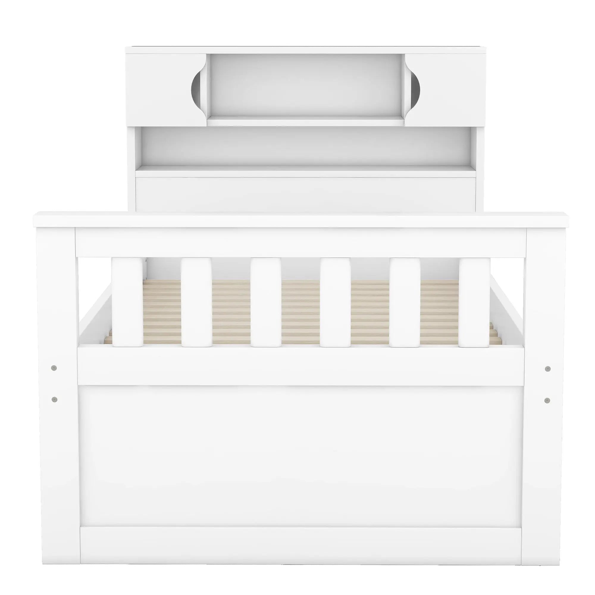 Bellemave® Twin Size Captain Platform Bed Frame with Storage Bookcases and Shelves,Four Drawers - Bellemave