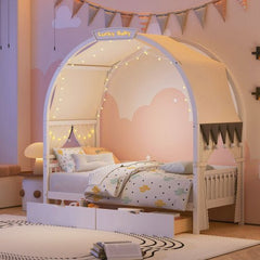 Bellemave® Twin Size Daybed with Arched Roof and 2 Drawers - Bellemave
