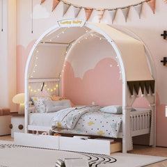 Bellemave® Twin Size Daybed with Arched Roof and 2 Drawers - Bellemave