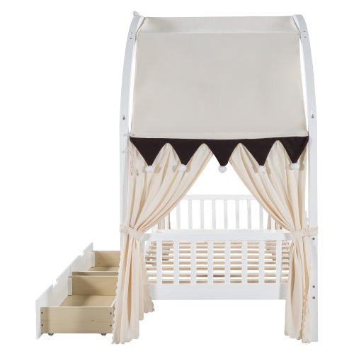 Bellemave® Twin Size Daybed with Arched Roof and 2 Drawers - Bellemave