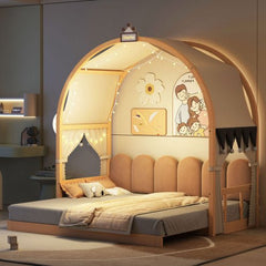 Bellemave® Twin Size Daybed With Arched Roof and Pull - Out Bed - Bellemave