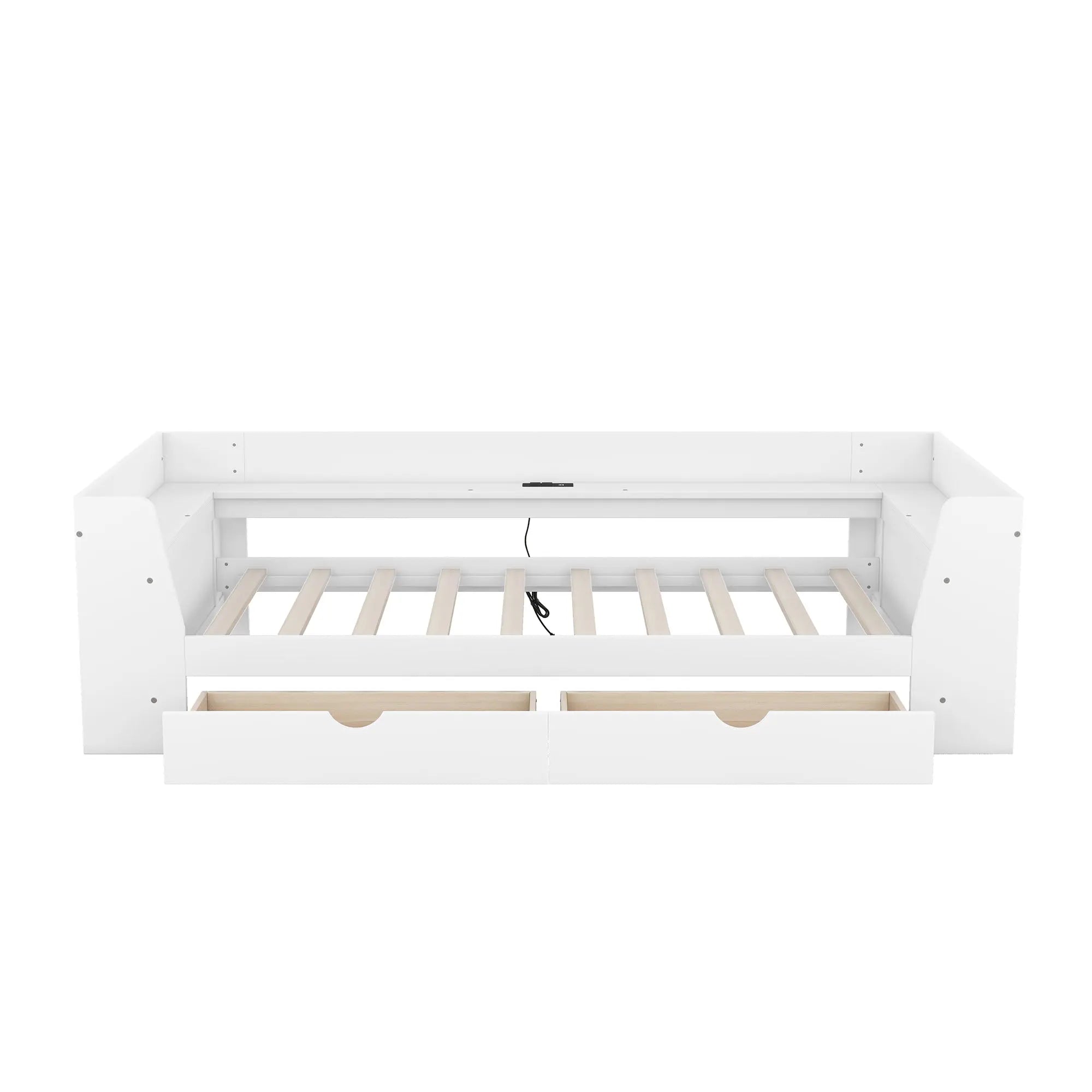 Bellemave® Twin Size Daybed with Shelves, Drawers and Built - In Charging Station - Bellemave