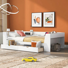 Bellemave® Twin Size Daybed with Shelves, Drawers and Built - In Charging Station - Bellemave