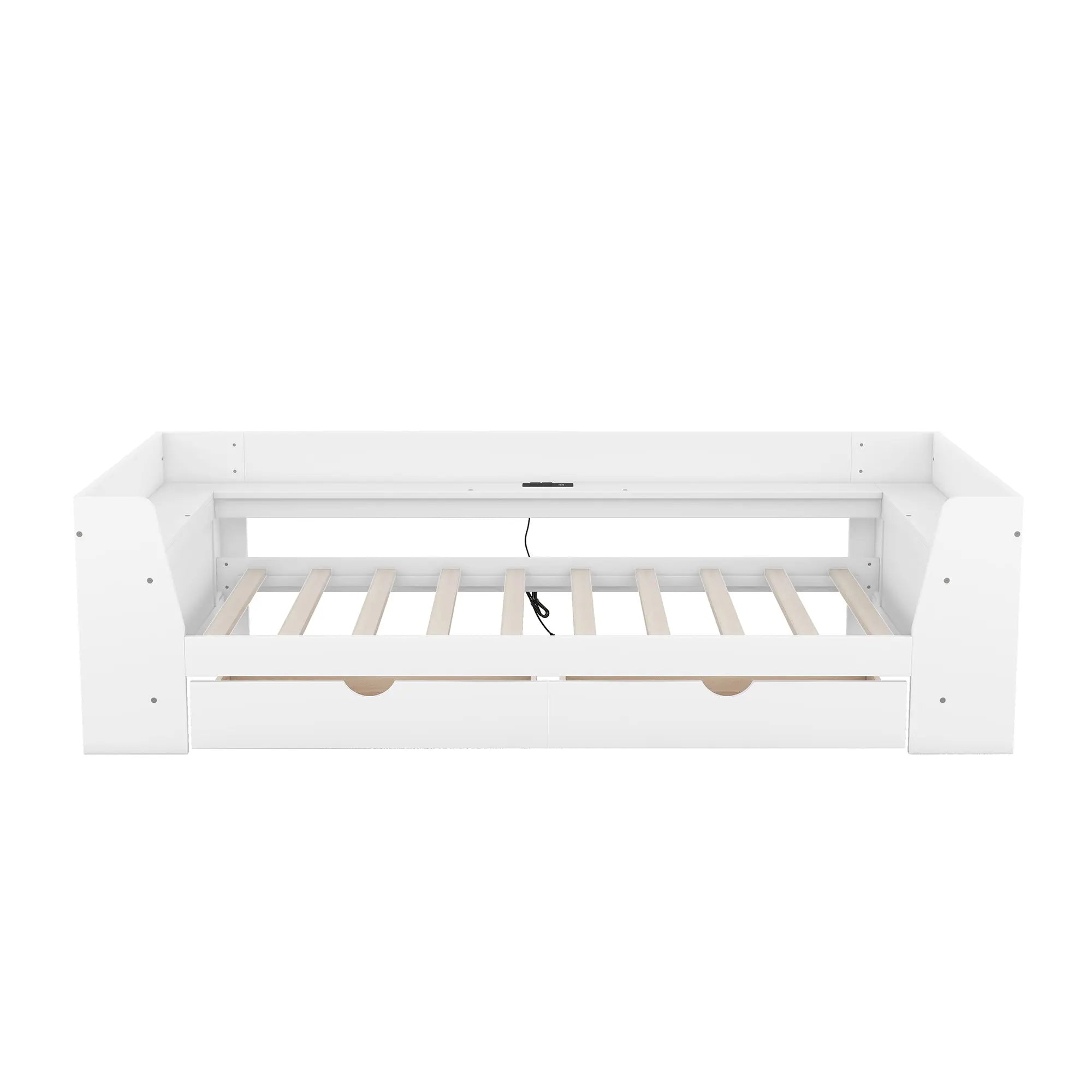 Bellemave® Twin Size Daybed with Shelves, Drawers and Built - In Charging Station - Bellemave