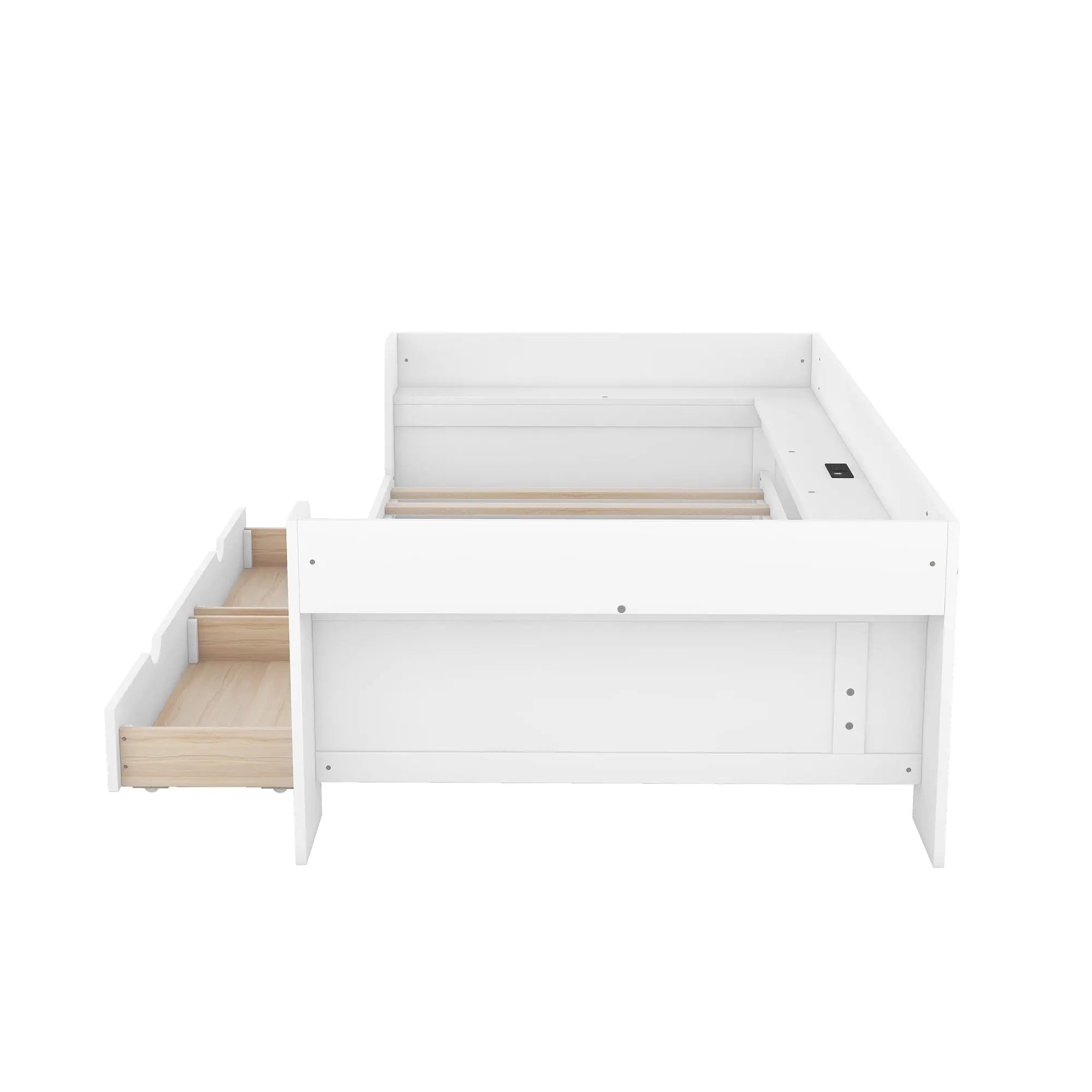 Bellemave® Twin Size Daybed with Shelves, Drawers and Built - In Charging Station - Bellemave