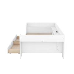 Bellemave® Twin Size Daybed with Shelves, Drawers and Built - In Charging Station - Bellemave