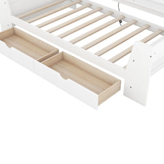 Bellemave® Twin Size Daybed with Shelves, Drawers and Built - In Charging Station - Bellemave
