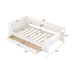 Bellemave® Twin Size Daybed with Shelves, Drawers and Built - In Charging Station - Bellemave