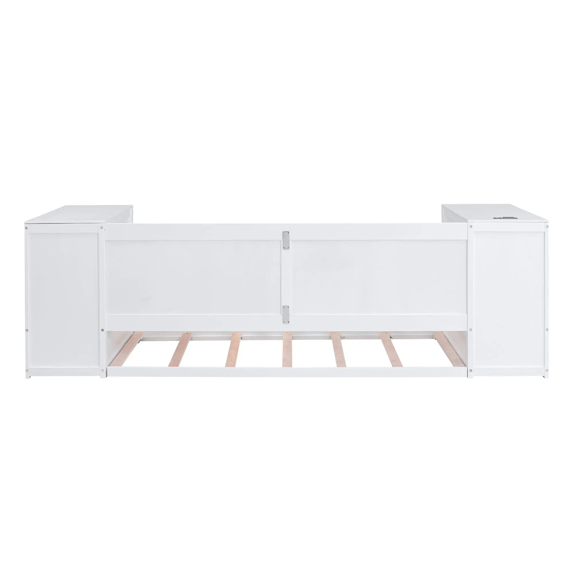 Bellemave® Twin Size Daybed with Storage Arms, Trundle and Charging Station - Bellemave