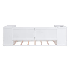 Bellemave® Twin Size Daybed with Storage Arms, Trundle and Charging Station - Bellemave