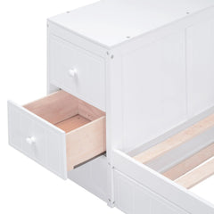 Bellemave® Twin Size Daybed with Storage Arms, Trundle and Charging Station - Bellemave