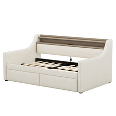 Bellemave® Twin Size Daybed with Storage Drawers,Charging Station and LED Lights - Bellemave