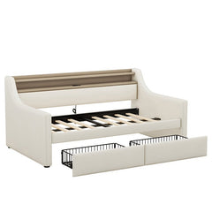 Bellemave® Twin Size Daybed with Storage Drawers,Charging Station and LED Lights - Bellemave