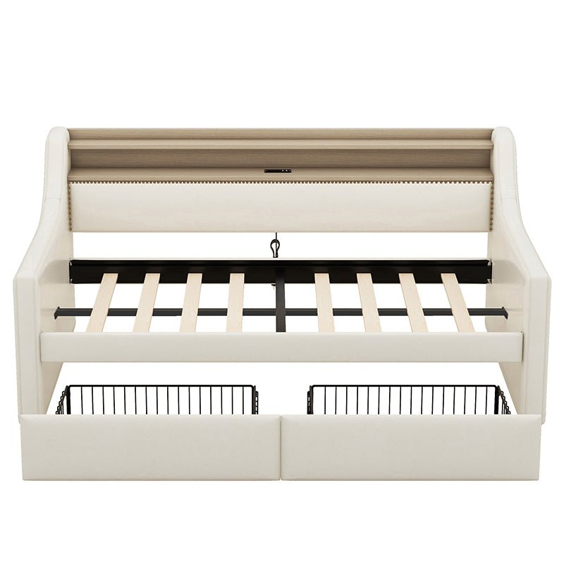 Bellemave® Twin Size Daybed with Storage Drawers,Charging Station and LED Lights - Bellemave