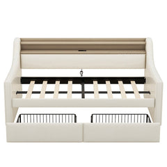 Bellemave® Twin Size Daybed with Storage Drawers,Charging Station and LED Lights - Bellemave
