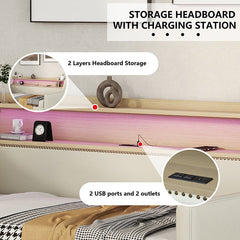 Bellemave® Twin Size Daybed with Storage Drawers,Charging Station and LED Lights - Bellemave