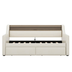 Bellemave® Twin Size Daybed with Storage Drawers,Charging Station and LED Lights - Bellemave