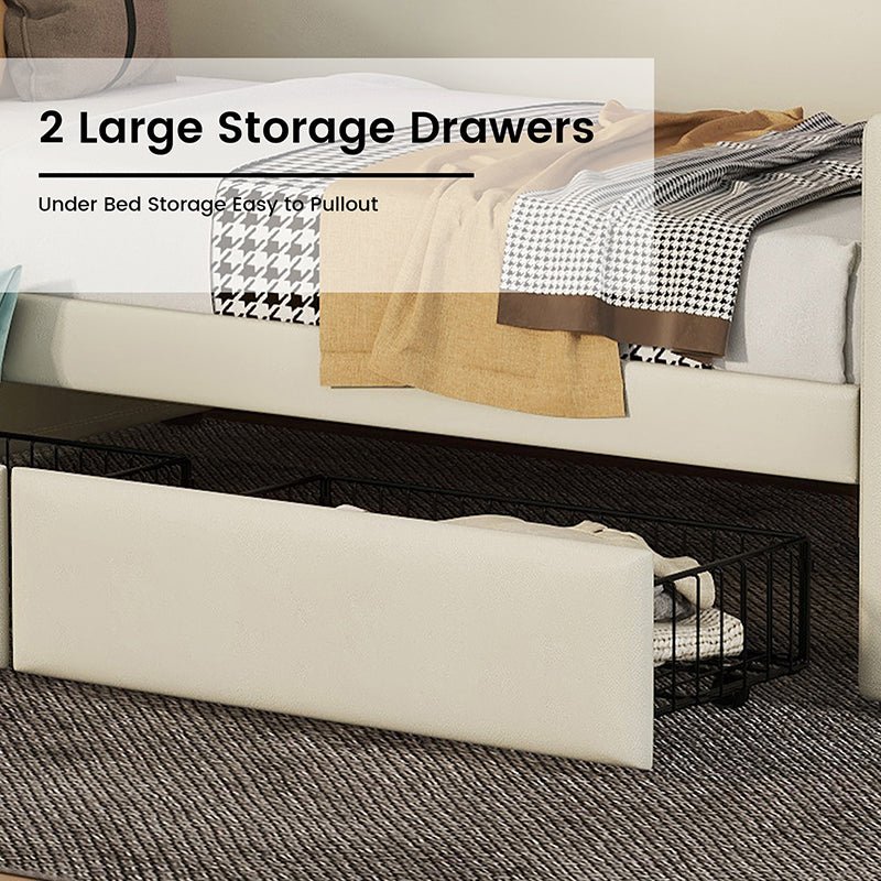 Bellemave® Twin Size Daybed with Storage Drawers,Charging Station and LED Lights - Bellemave