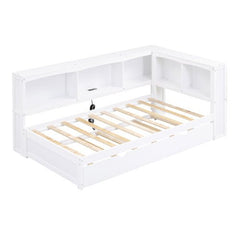Bellemave® Twin Size Daybed with Trundle Bed, Storage Cabinets and USB Ports - Bellemave