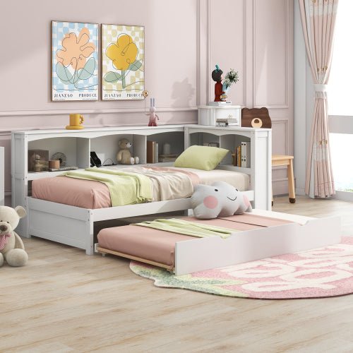 Bellemave® Twin Size Daybed with Trundle Bed, Storage Cabinets and USB Ports - Bellemave