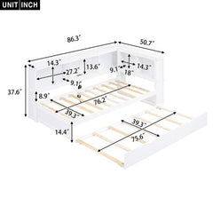 Bellemave® Twin Size Daybed with Trundle Bed, Storage Cabinets and USB Ports - Bellemave