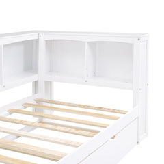 Bellemave® Twin Size Daybed with Trundle Bed, Storage Cabinets and USB Ports - Bellemave