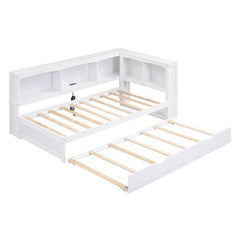Bellemave® Twin Size Daybed with Trundle Bed, Storage Cabinets and USB Ports - Bellemave