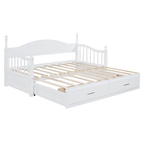 Bellemave® Twin Size Daybed with Twin Size Trundle Bed and Two Storage Drawers - Bellemave