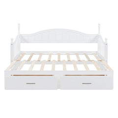 Bellemave® Twin Size Daybed with Twin Size Trundle Bed and Two Storage Drawers - Bellemave