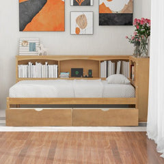 Bellemave® Twin Size Daybed with Two Storage Drawers, Storage Cabinets and USB Ports - Bellemave