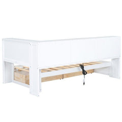 Bellemave® Twin Size Daybed with Two Storage Drawers, Storage Cabinets and USB Ports - Bellemave