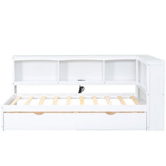 Bellemave® Twin Size Daybed with Two Storage Drawers, Storage Cabinets and USB Ports - Bellemave