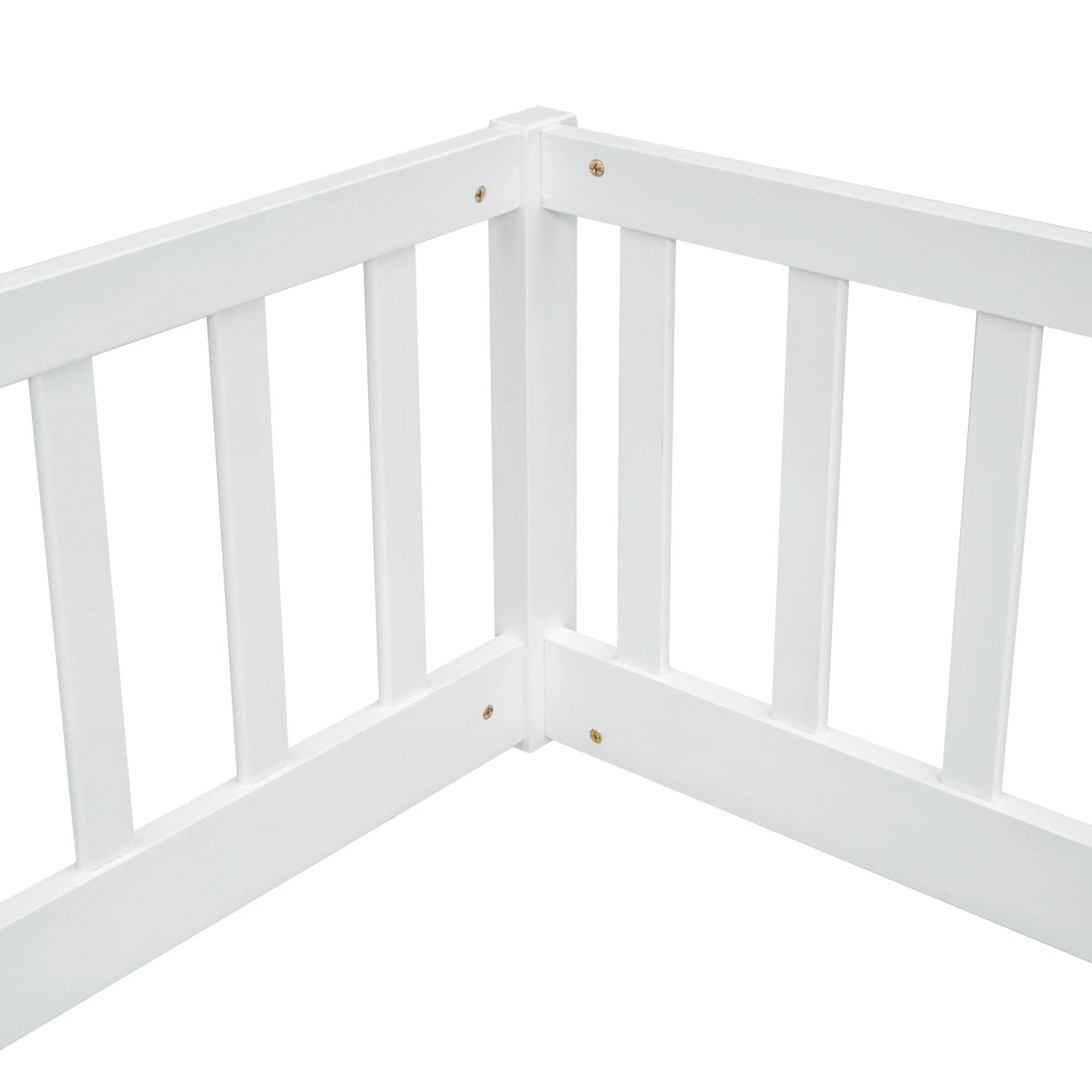 Bellemave® Twin Size Double Floor Bed with Fence, Guardrails, Without Door - Bellemave