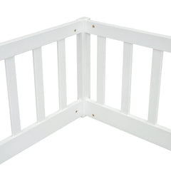Bellemave® Twin Size Double Floor Bed with Fence, Guardrails, Without Door - Bellemave