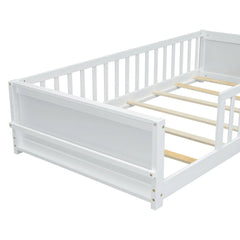 Bellemave® Twin Size Floor Bed with Built - in Book Storage Rack - Bellemave