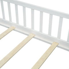 Bellemave® Twin Size Floor Bed with Built - in Book Storage Rack - Bellemave