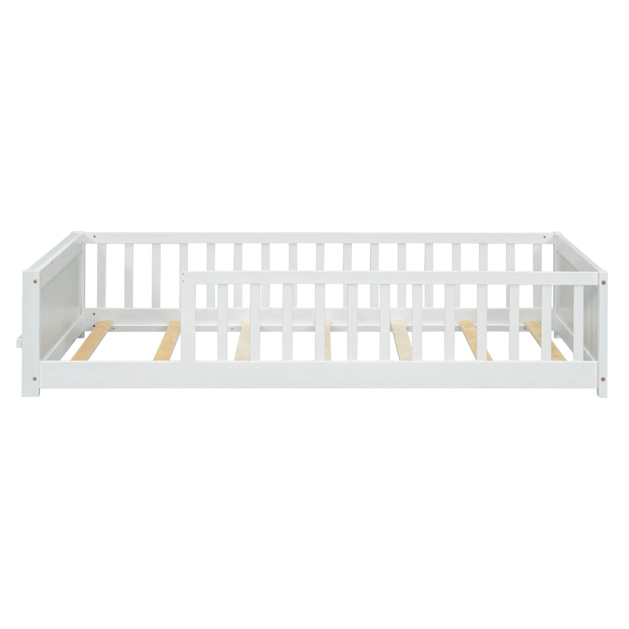 Bellemave® Twin Size Floor Bed with Built - in Book Storage Rack - Bellemave