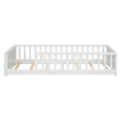 Bellemave® Twin Size Floor Bed with Built - in Book Storage Rack - Bellemave