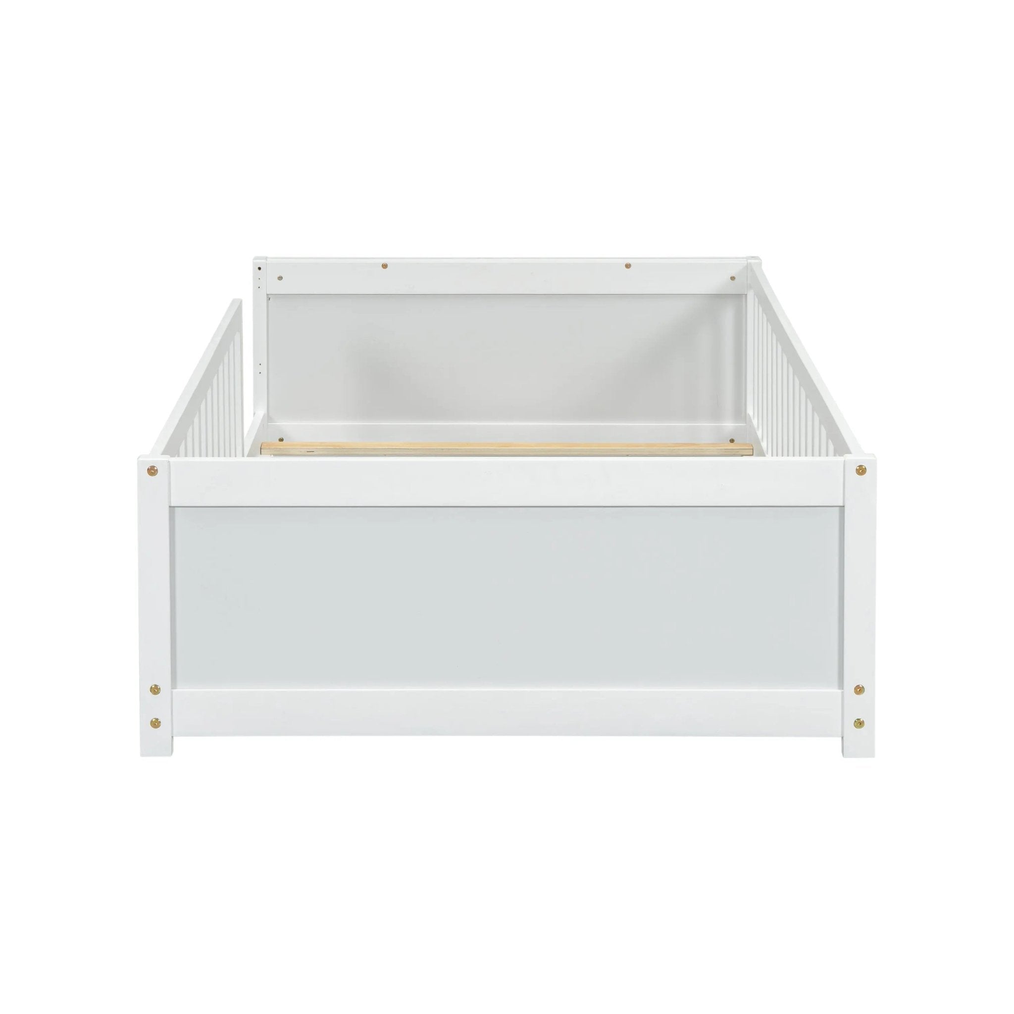 Bellemave® Twin Size Floor Bed with Built - in Book Storage Rack - Bellemave