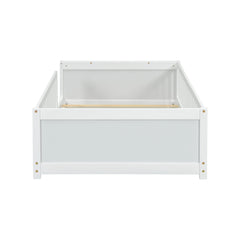 Bellemave® Twin Size Floor Bed with Built - in Book Storage Rack - Bellemave
