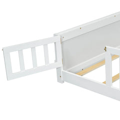Bellemave® Twin Size Floor Bed with Built - in Book Storage Rack, Door - Bellemave