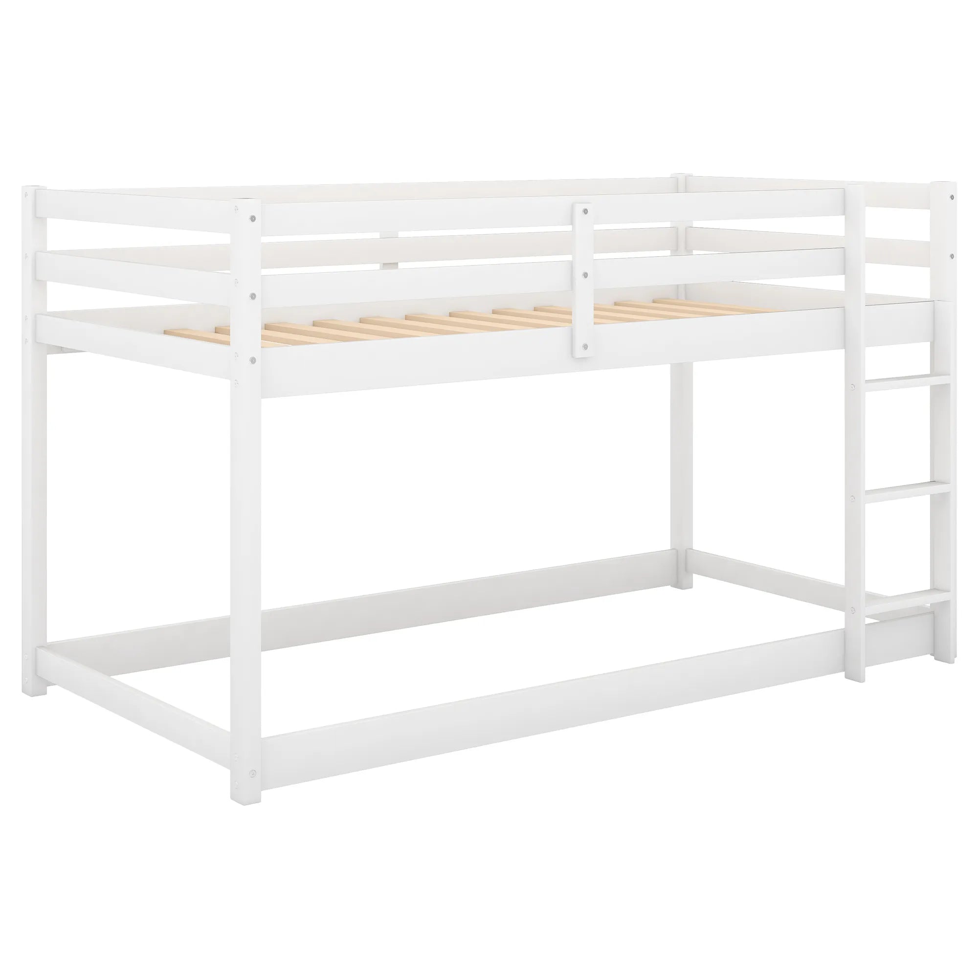 Bellemave® Twin Size Floor Bunk Bed with Ladder - Bellemave