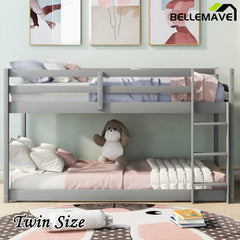 Bellemave® Twin Size Floor Bunk Bed with Ladder - Bellemave