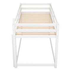 Bellemave® Twin Size Floor Bunk Bed with Ladder - Bellemave