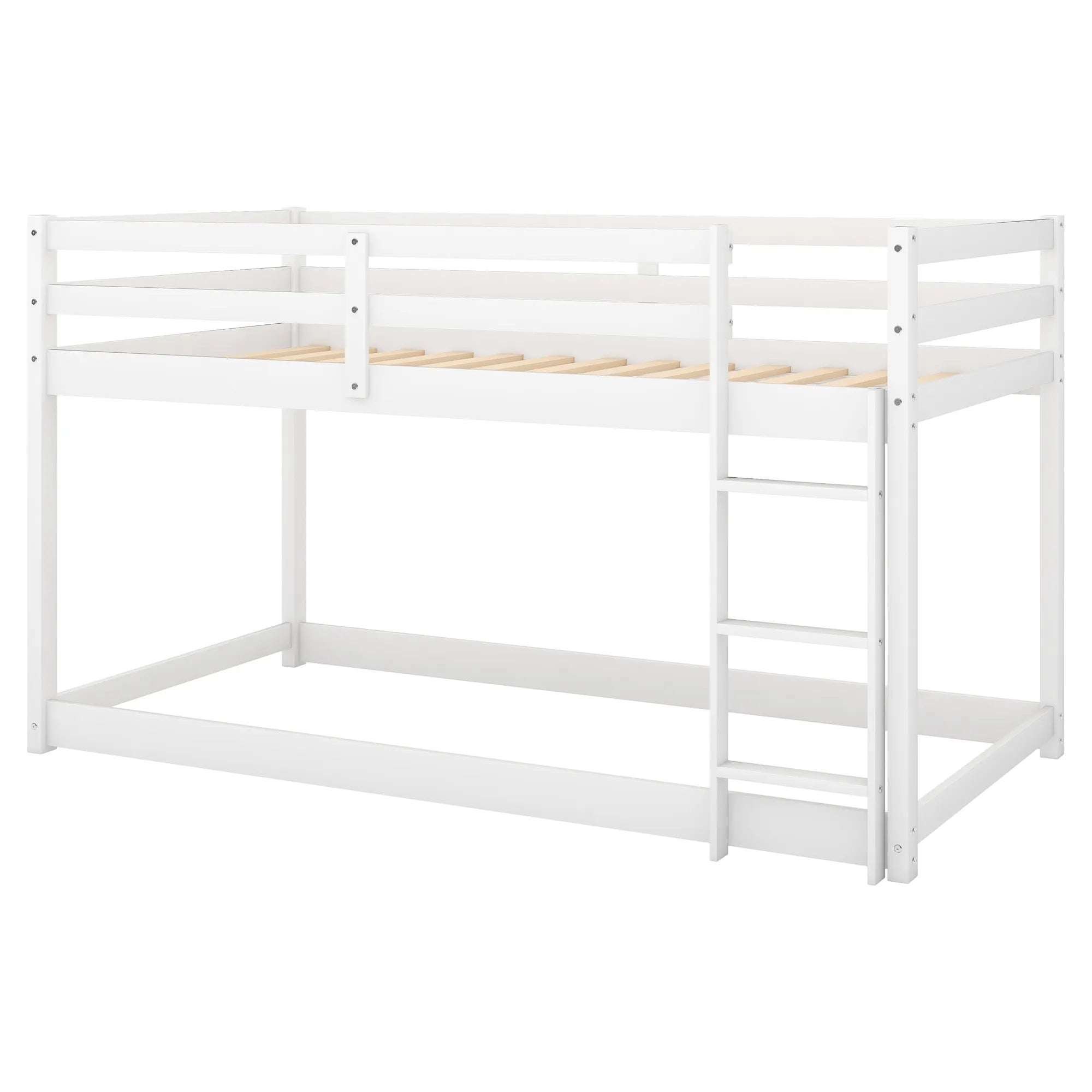 Bellemave® Twin Size Floor Bunk Bed with Ladder - Bellemave