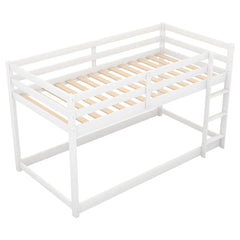 Bellemave® Twin Size Floor Bunk Bed with Ladder - Bellemave