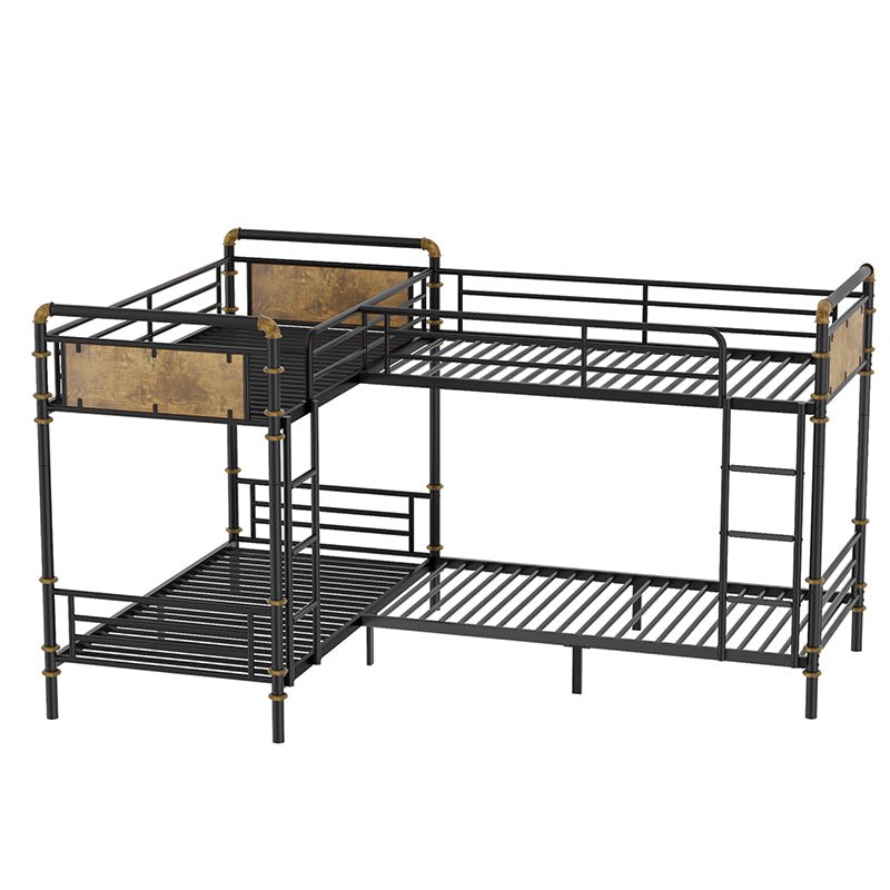 Bellemave® Twin Size Heavy Duty Metal Bunk Bed, Quad Bunk Bed for 4 Kids(Can Be Divided Into 3 Twin Beds) - Bellemave