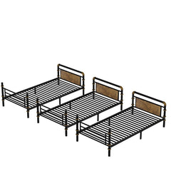 Bellemave® Twin Size Heavy Duty Metal Bunk Bed, Quad Bunk Bed for 4 Kids(Can Be Divided Into 3 Twin Beds) - Bellemave