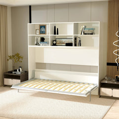 Bellemave® Twin Size Horizontal Murphy Bed with Shelf Storage and New Style Gas Struts - Bellemave